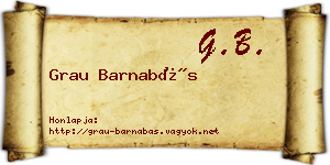 Grau Barnabás névjegykártya