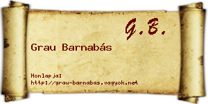 Grau Barnabás névjegykártya